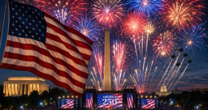 America Marks 250th Birthday With Record Setting Fireworks, Trump Address on National Mall